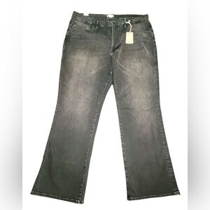 NWT GOOD AMERICAN x Calik Always Fits Bootcut Jeans Black High Rise Size 28-32